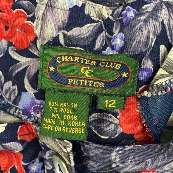 Vintage Charter Club Wool Blend Button Front Midi Dress - Picture 2 of 4